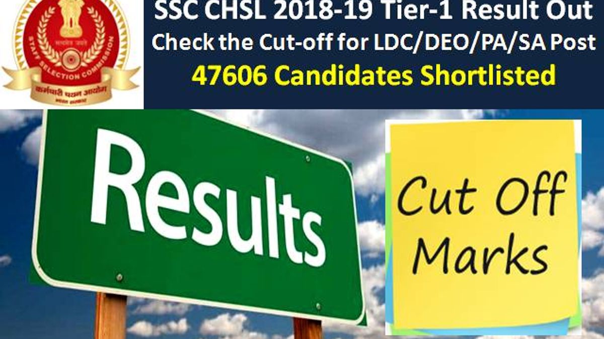 SSC CHSL 2018-19 Tier-1 Result Out: Check the Cut Off for LDC/DEO/PA/SA Posts