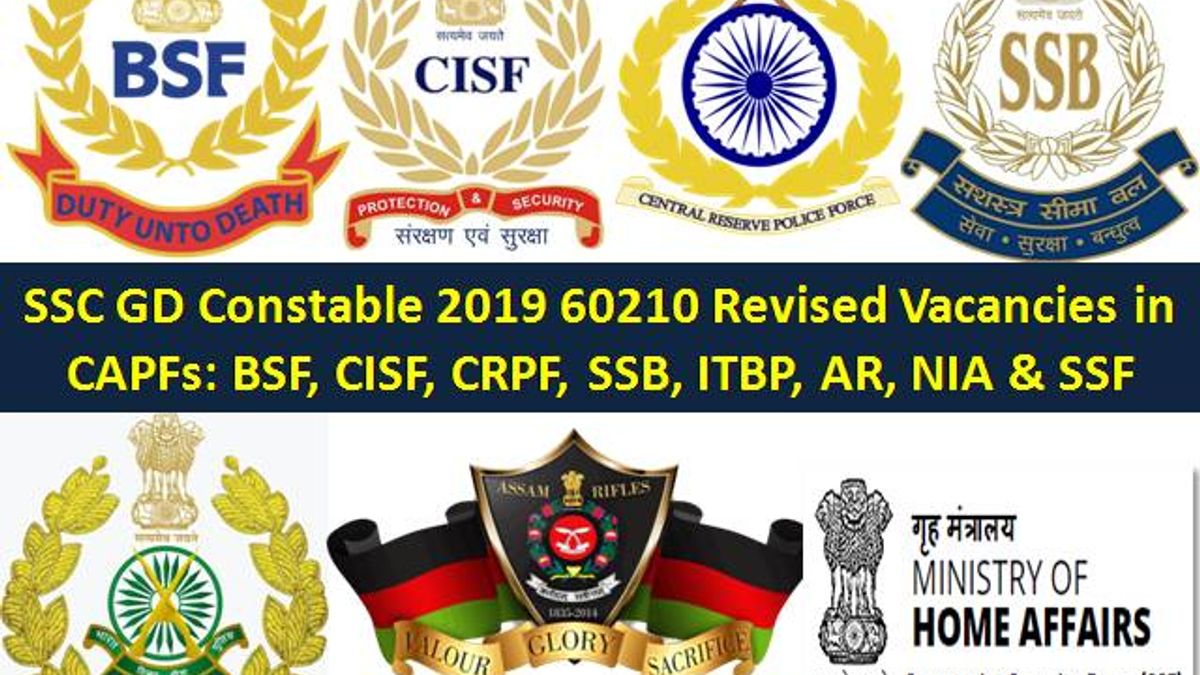 SSC GD Constable 2019 60210 CAPF Vacancies