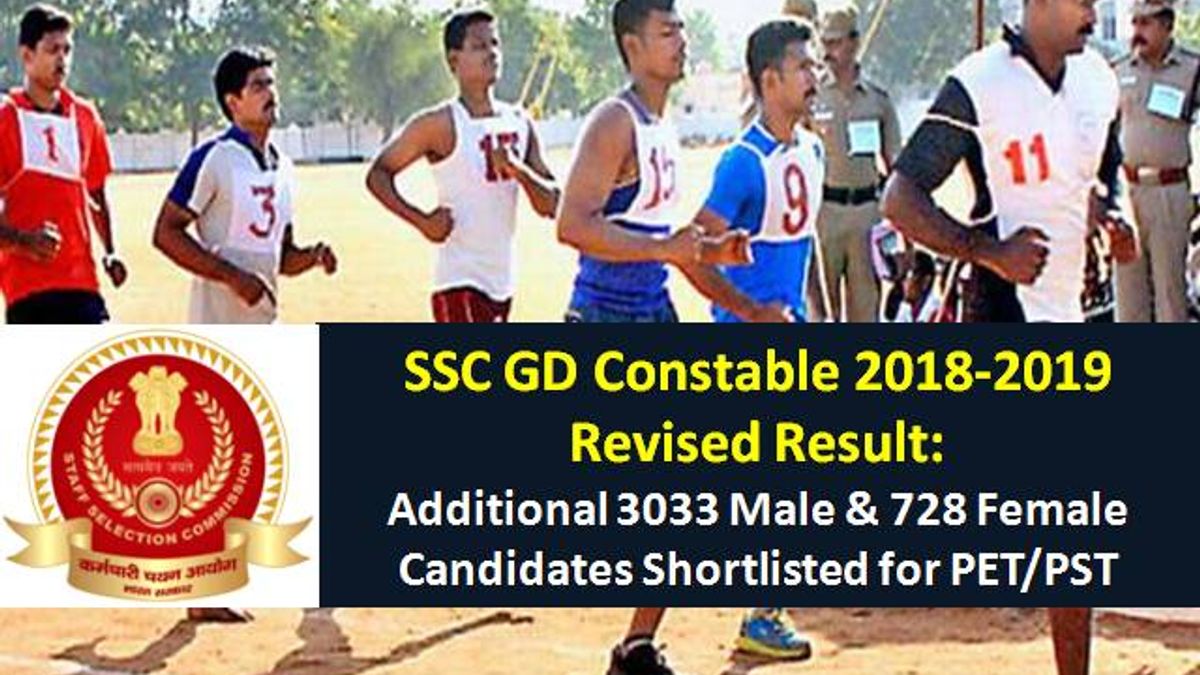 SSC GD Constable 2018-2019 Revised Result 