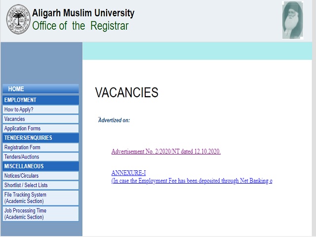 AMU Aligarh Recruitment 2020: Apply for 117 Section Officer, Assistant, Junior Engineer and Other Posts