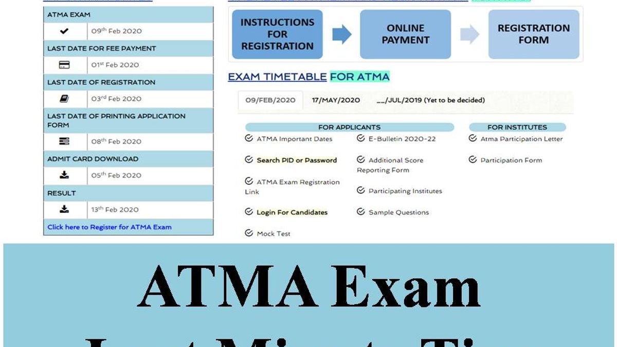 ATMA Exam Last Minute Tips