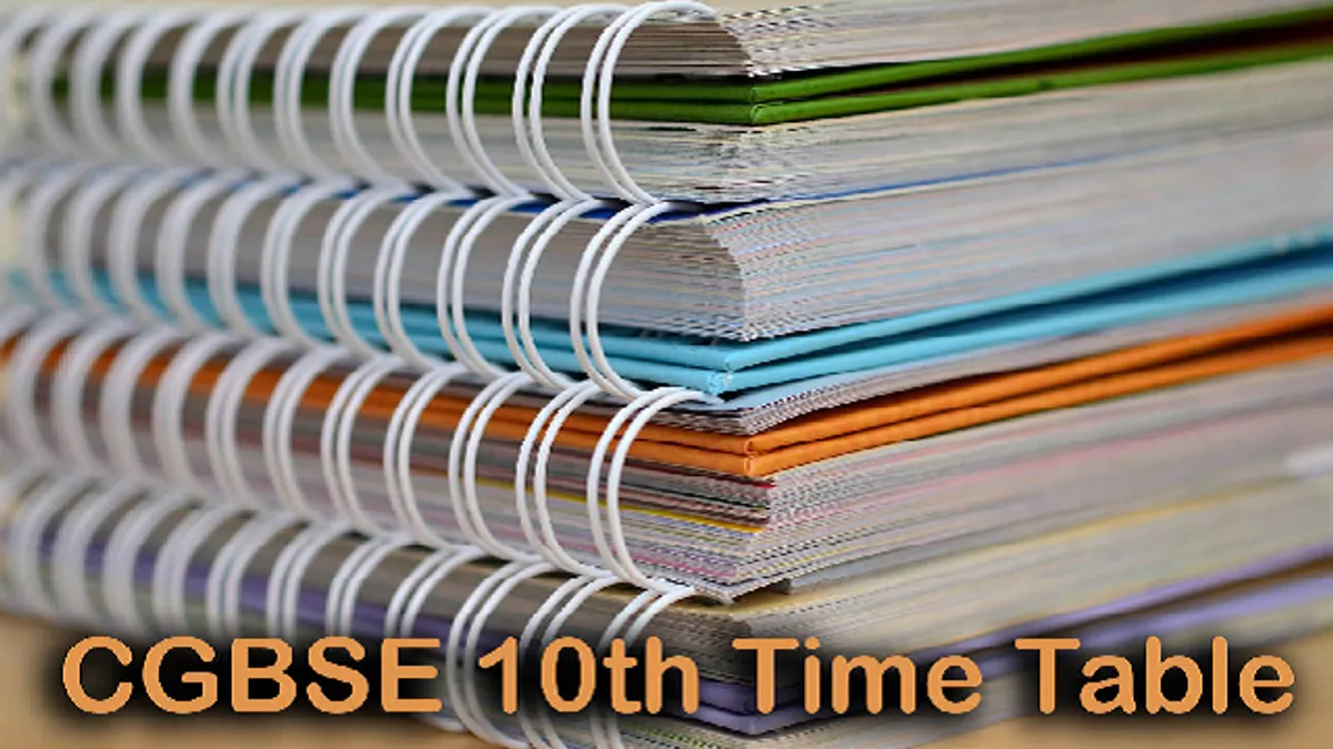 CGBSE 10th Time Table 2020 CG Board 10th Time Table 2020