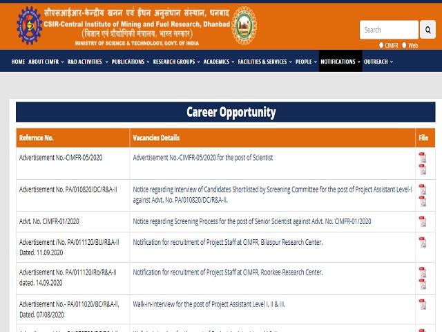 CIMFR Recruitment 2020: Apply for 18 Scientist Posts @cimfr.nic.in