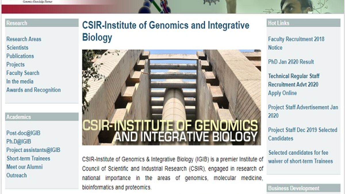 CSIR-IGIB Recruitment 2020: Apply Online for 06 Senior Technical Officer Posts