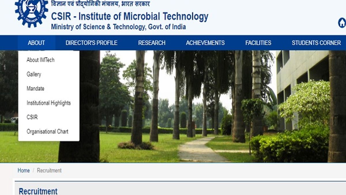 Institute of Microbial Technology (IMTECH Chandigarh) Recruitment 2019 ...