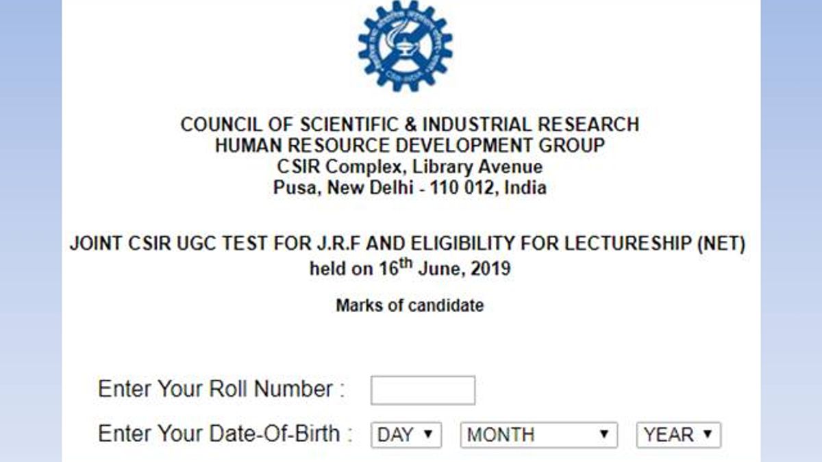 Csir Ugc Net June 19 Marksheet Out Csirhrdg Res In Check Your Marks Now