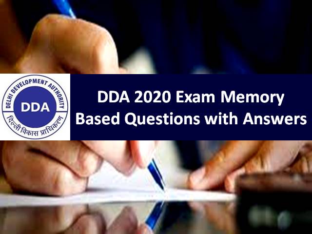 DDA 2020 Patwari & Junior Secretariat Assistant (JSA) Exam Memory Based Questions with Answers: Check General Awareness, GK, Current Affairs & Computer Knowledge Questions
