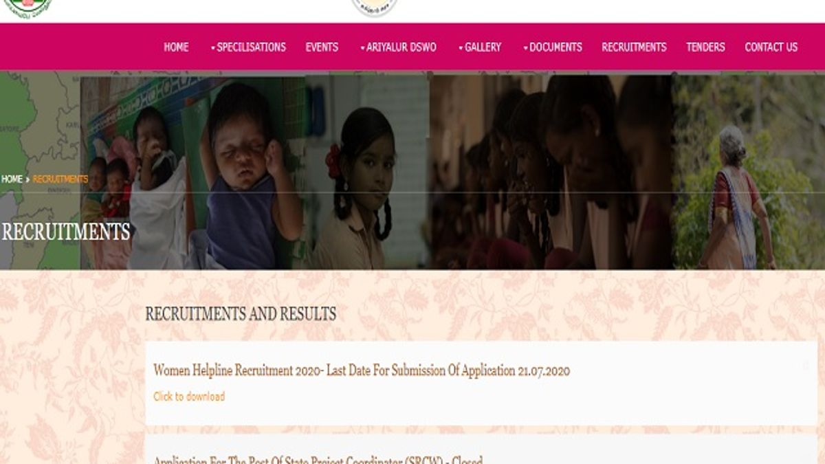 Department of Social Welfare Tamil Nadu Recruitment 2020: Apply for 15 Call Respondent Posts