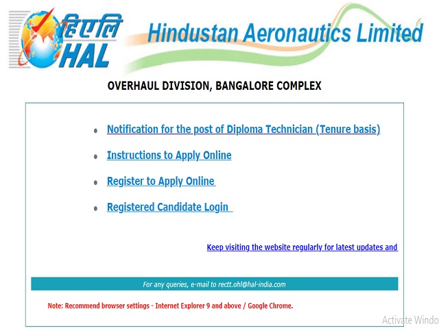 HAL Recruitment 2020: Apply Online for 15 Diploma Technician Posts, Salary Rs. 43,100