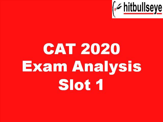 CAT 2020 Analysis By Hit Bullseye - Slot 1 Difficulty Level, Expected ...