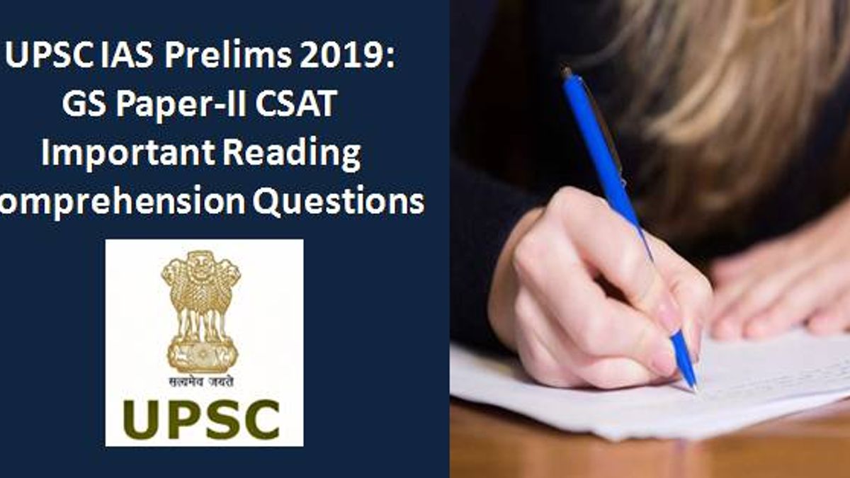 UPSC IAS Prelims 2020: GS Paper-II CSAT Important Reading Comprehension ...