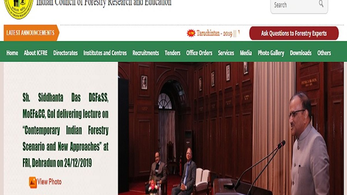 ICFRE Recruitment 2020 Walk-in for RA, JPF and JRF Posts
