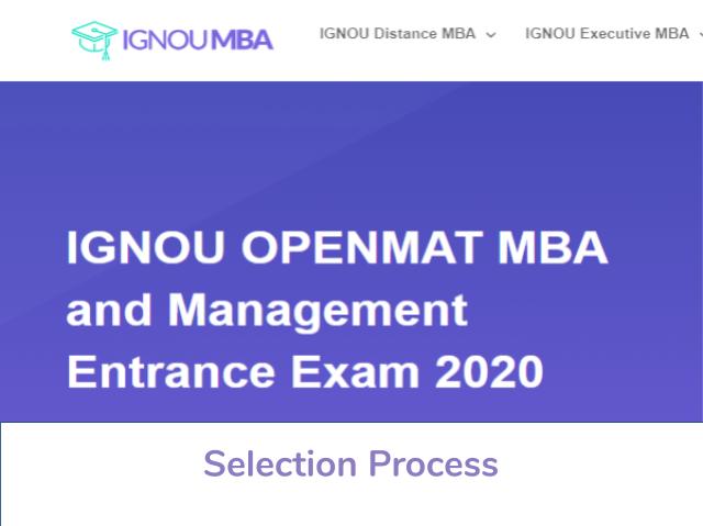 IGNOU OPENMAT Selection Process