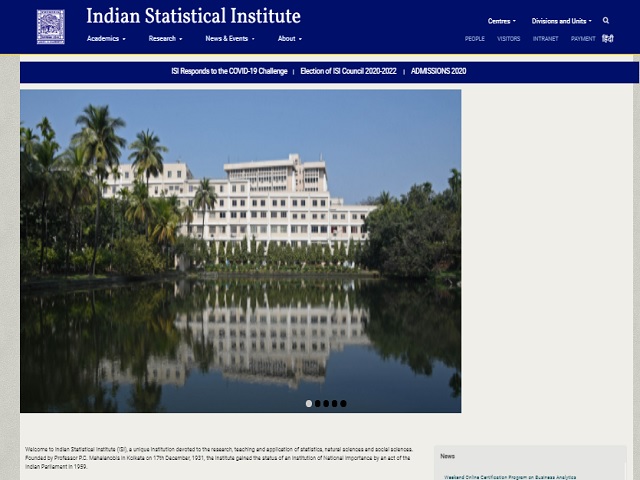 ISI Kolkata Recruitment 2020: Apply for Multi Tasking Staff (MTS) Posts @isical.ac.in