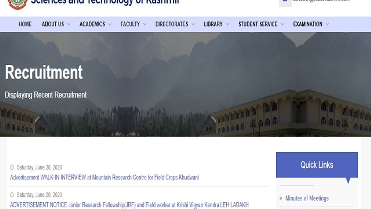 Krishi Vigyan Kendra Recruitment 2020: Apply for JRF and Field Worker Posts