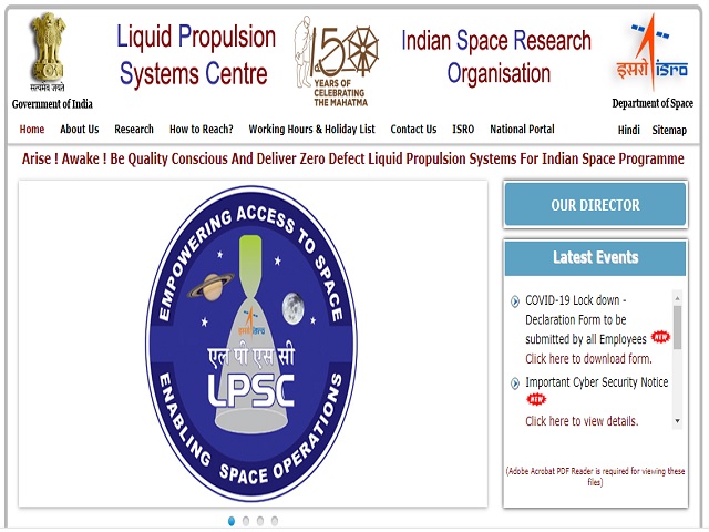 LPSC Recruitment 2020: Apply Online for Scientist/Engineer Posts @isro ...