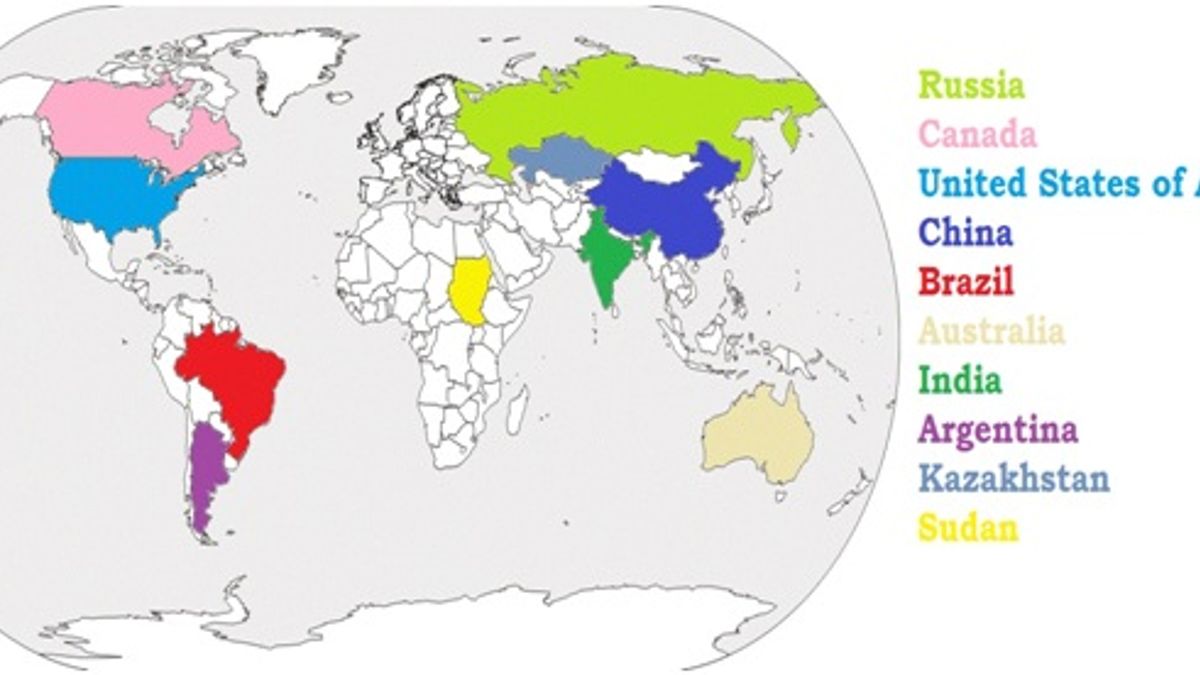 Biggest country in the world: Top 10 biggest countries in the world  illustrated