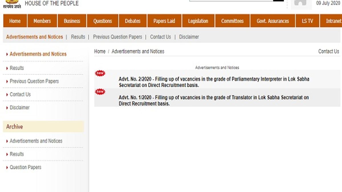 Loksabha Recruitment 2020: Apply for 12 Parliamentary Interpreter Posts