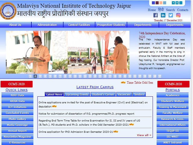 MNIT Jaipur Recruitment 2020: Apply Online for 17 Librarian, Deputy Registrar, Assistant Registrar & Other Posts @mnit.ac.in