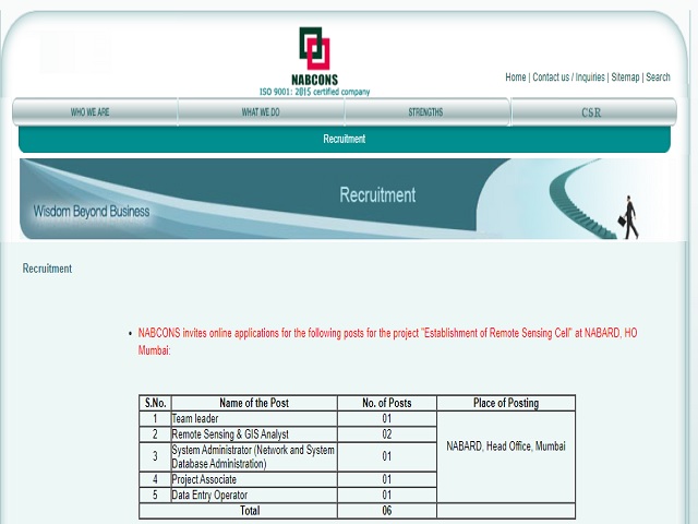 NABCONS Recruitment 2020: Apply Online for Team Leader, DEO & Other Posts