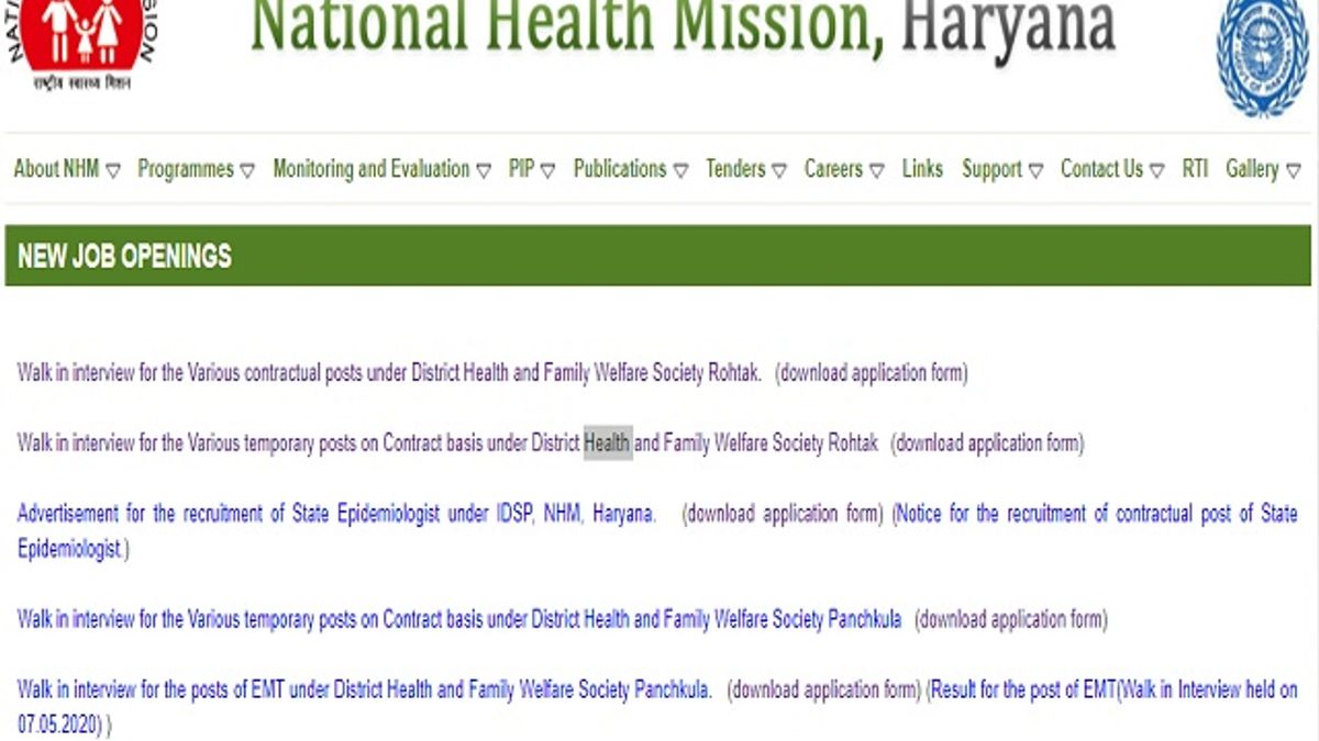 DHFWS Rohtak Recruitment 2020 Walk-in for Medical Officer and Consultant Psychiatrist Posts
