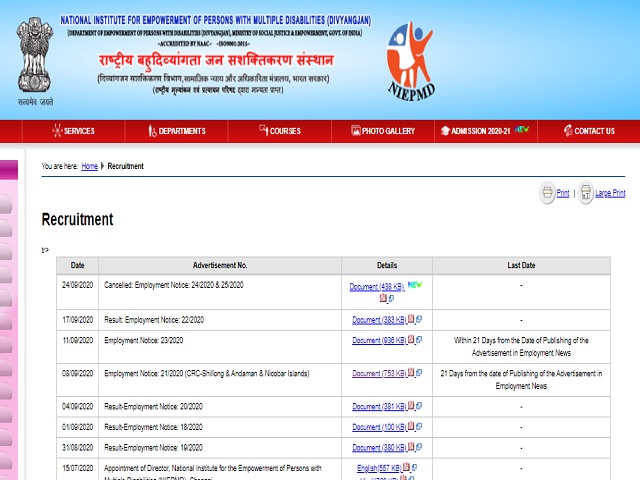 NIEPMD Recruitment 2020: Apply for Consultant Posts @niepmd.tn.nic.in
