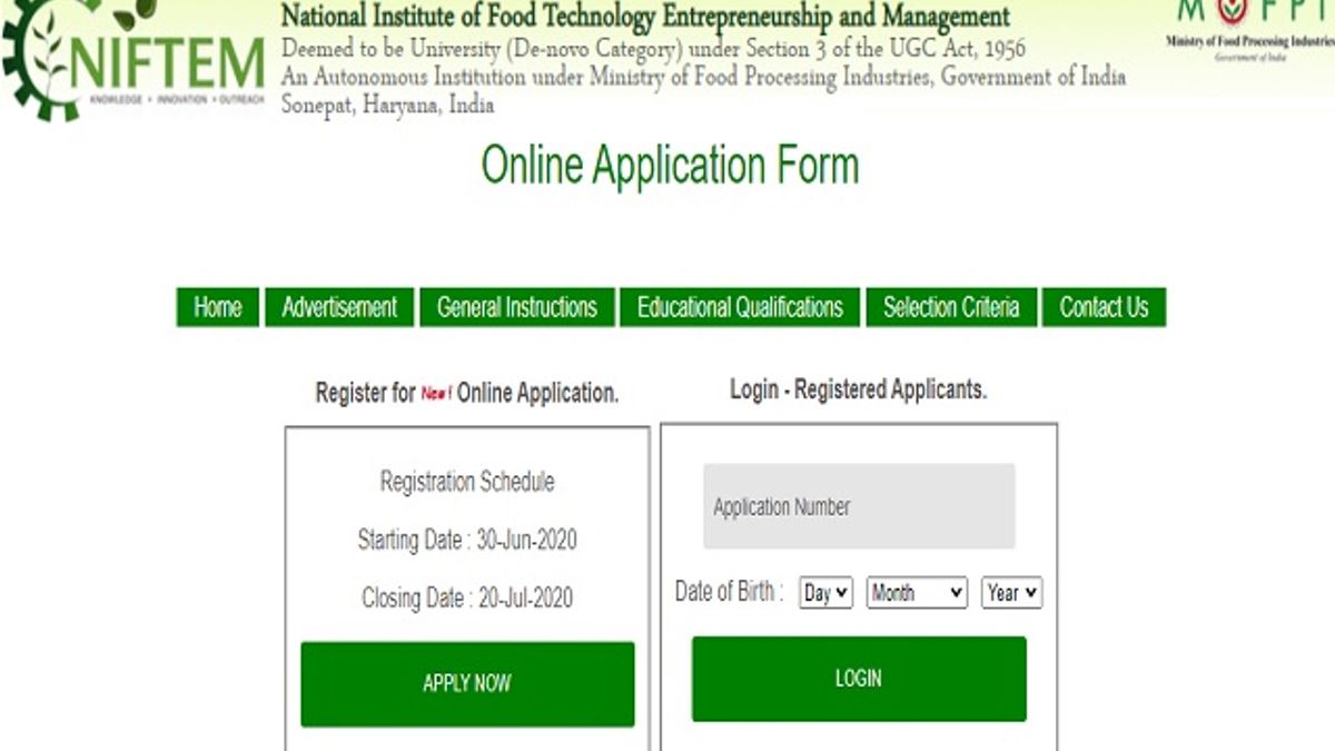NIFTEM Recruitment 2020: Apply Online for 11 Assistant Professor, Research Executive and Manager Posts @niftem.ac.in
