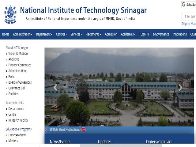 NIT Srinagar Recruitment 2020, Walk in for Faculty Posts, Salary Rs. 65,000