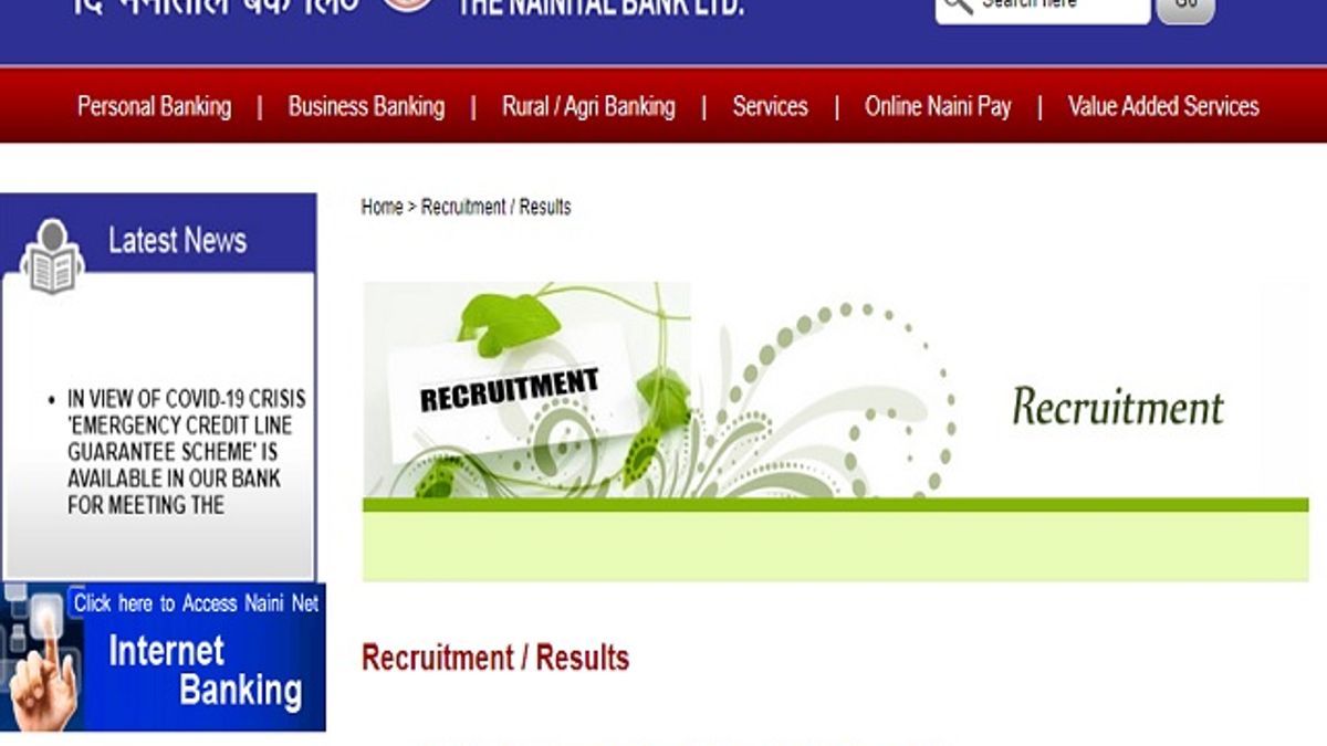 Nainital Bank Recruitment 2020: Apply for 30 Specialist Officer Posts