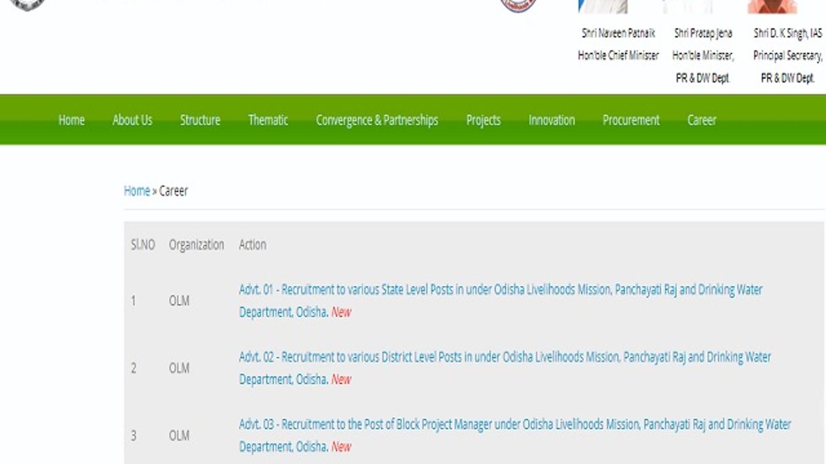 Odisha Livelihoods Mission Recruitment 2020: Apply Online for 11 Deputy Chief Executive Officer and Project Manager Posts