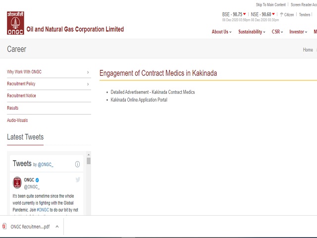 ONGC Recruitment 2020: Apply for Medical Officer (MO) and Contract Medical Officer (CMO) Posts