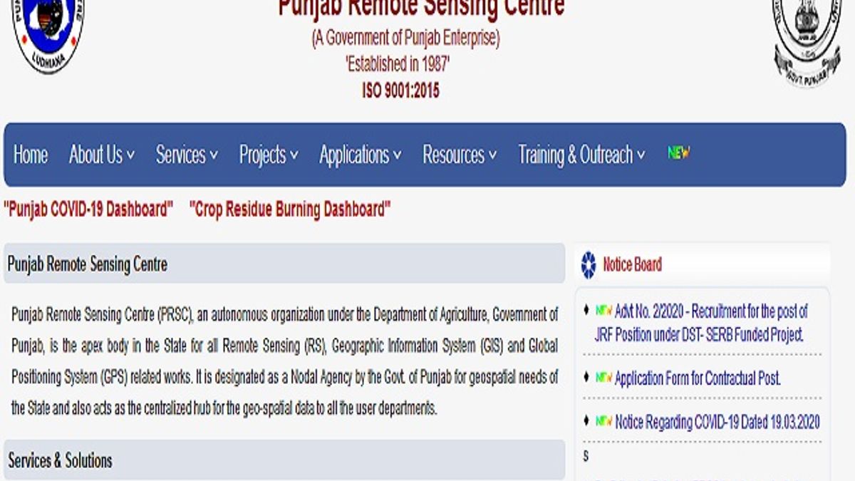 पंजाब रिमोट सेंसिंग सेंटर (PRSC) भर्ती 2020: जूनियर रिसर्च फेलो (JRF) पद की वेकेंसी के लिए करें आवेदन 