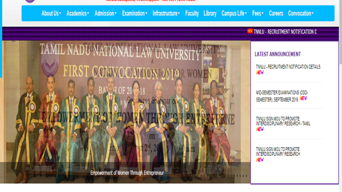 TNNLU Recruitment 2019 for 23 Professor, Librarian and Other Posts