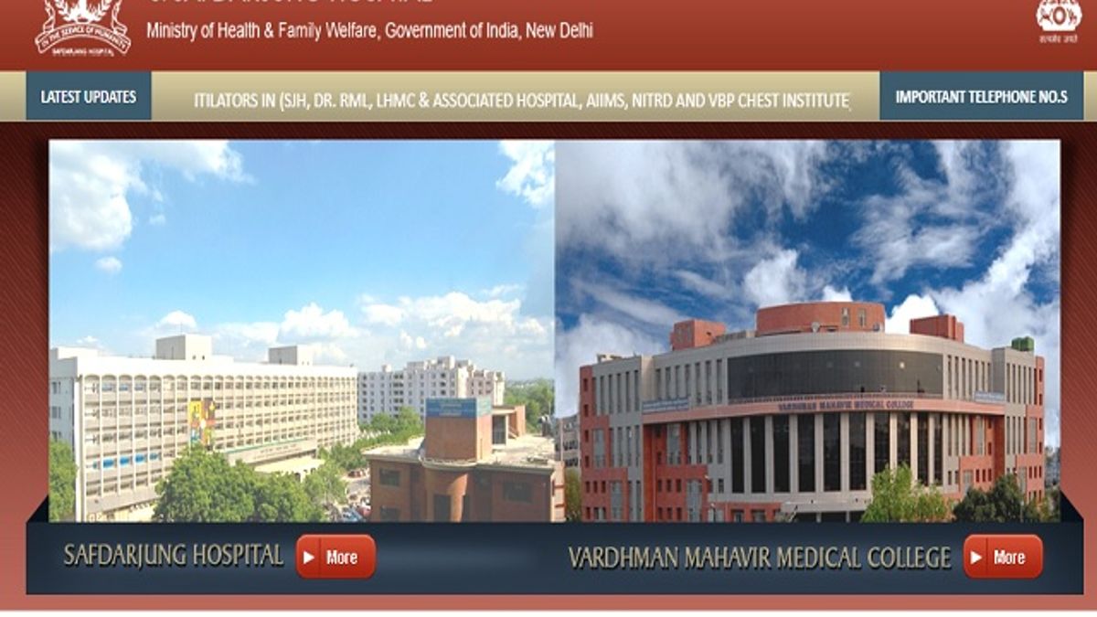 VMMC Safdarjung Hospital Recruitment 2020: Apply for 106 Junior Resident Posts