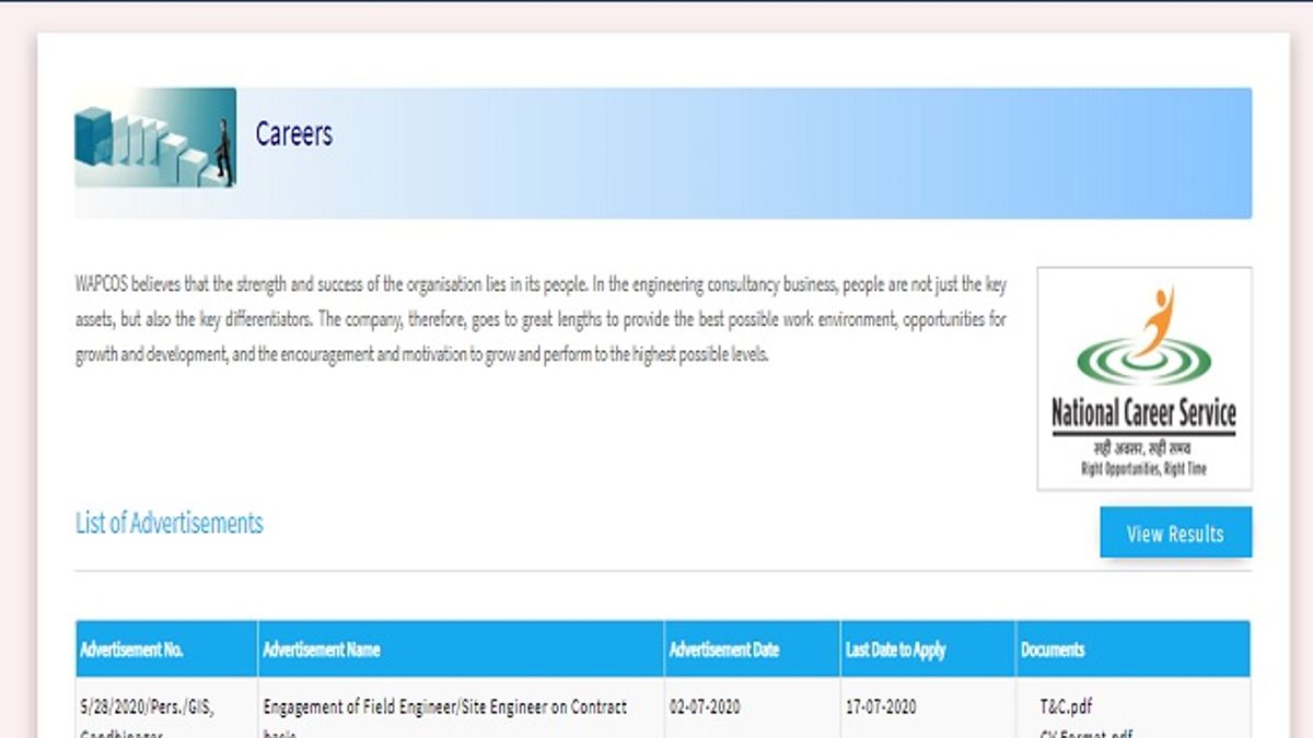 WAPCOS Recruitment 2020: Apply for 24 Field Engineer/Site Engineer Posts