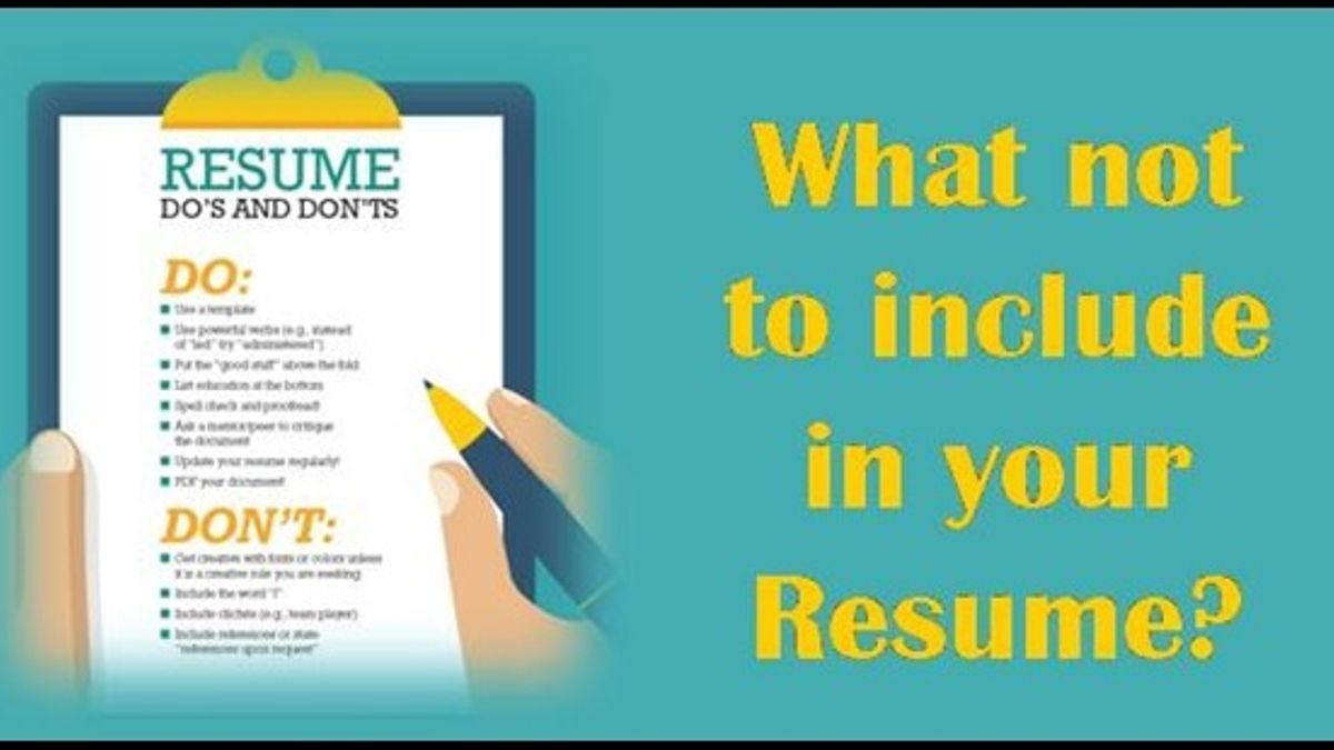 What not to include in your resume College