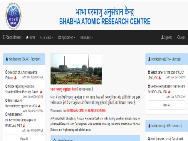 BARC Stipendiary Trainee Recruitment 2020-21 for 160 Vacancies, Apply @barc.gov.in