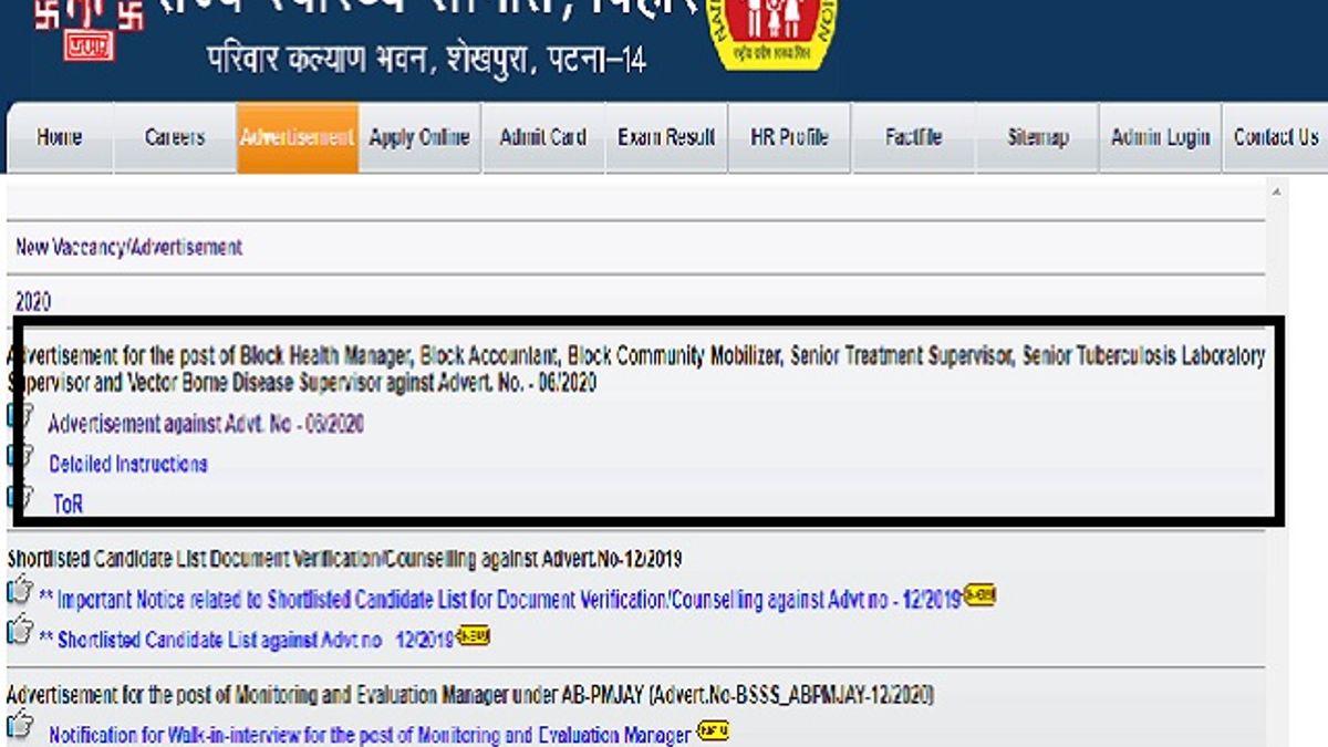 Bihar SHS Recruitment 2020: 472 Vacancies for Block Accountant, BCM and Other Posts, Apply Online @statehealthsocietybihar.org