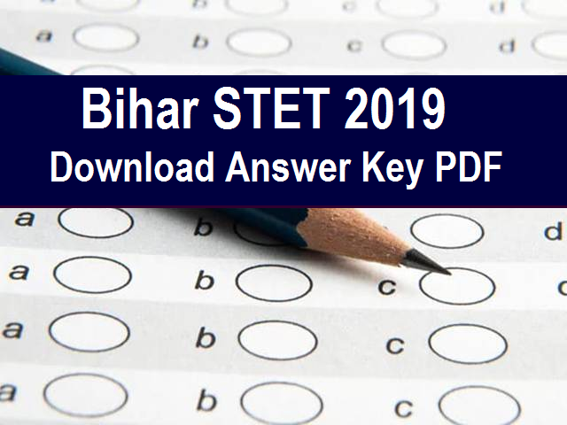 Bihar STET Answer Key 2019