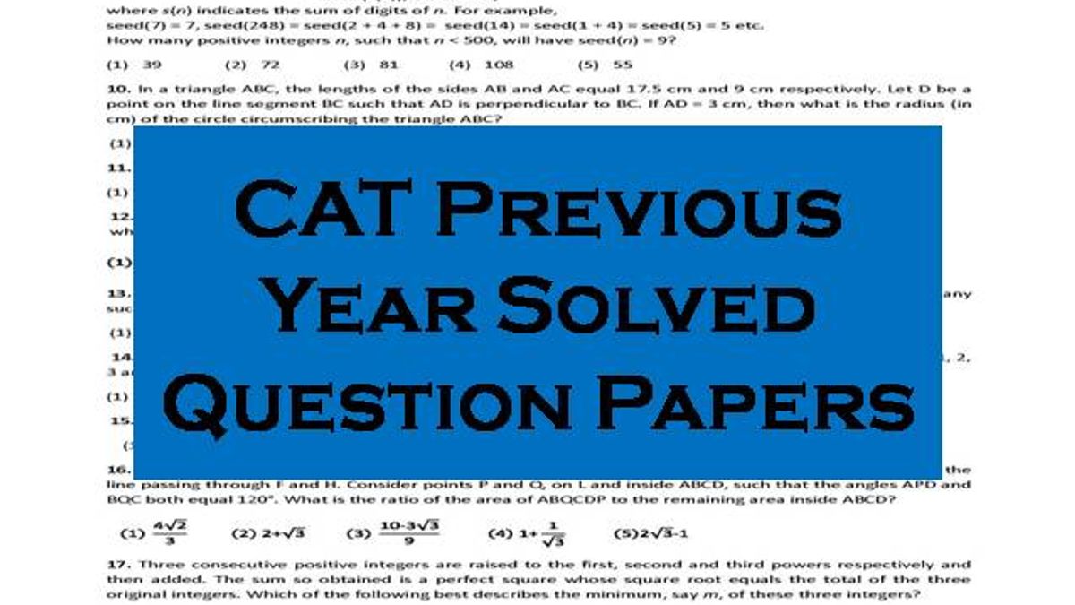 CAT PREVIOUS YEAR PAPERS