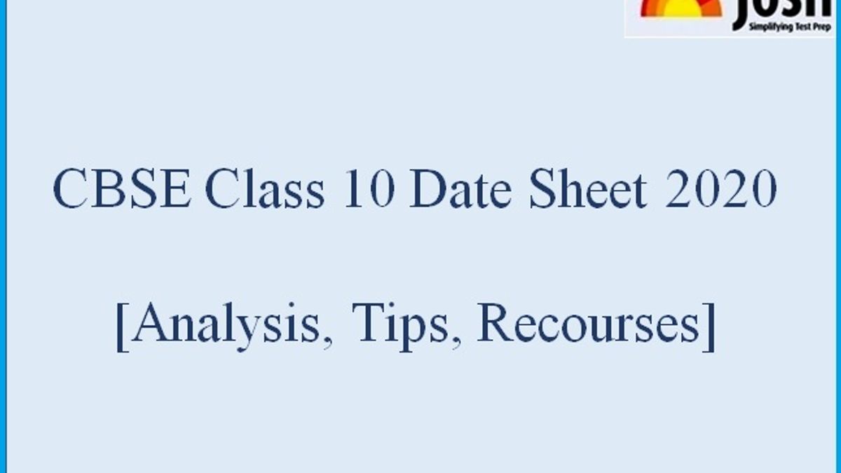 CBSE Class 10 Date Sheet 2020 Analysis