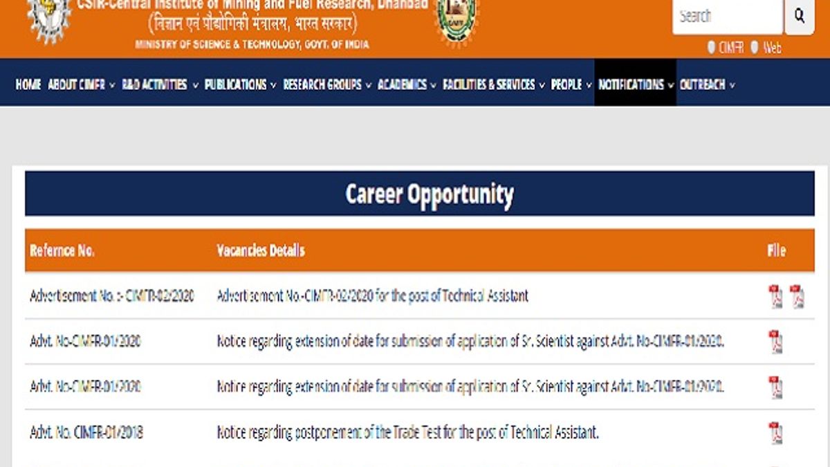 CIMFR Technical Assistant Recruitment 2020: 23 Vacancies Notified @cimfr.nic.in