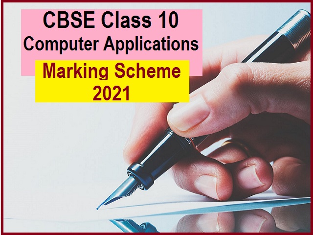 CBSE Class 10 Computer Applications Marking Scheme for Sample Paper 2021