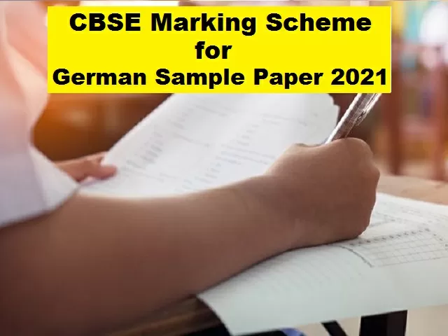CBSE Class 10 German Marking Scheme for Sample Paper 2021
