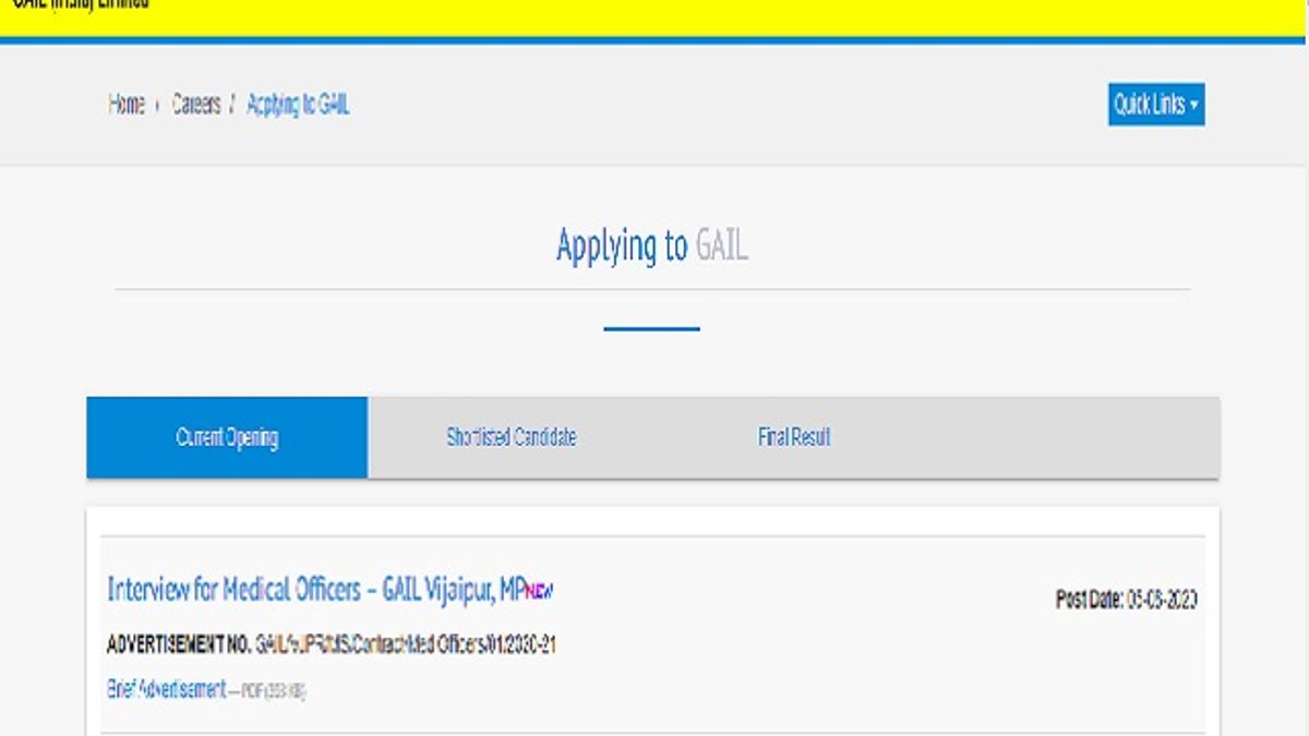  GAIL Medical Officer Recruitment 2020 Notification Out @gailonline.com, Earn Upto 70,000/- Per Month