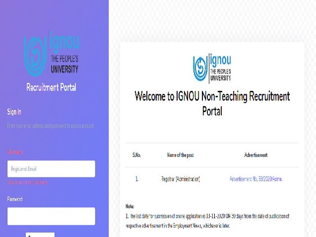 IGNOU Registrar Recruitment 2020 Notification out @ignou.ac.in, Salary upto 2 Lakh