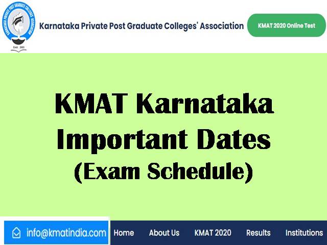 KMAT 2020 Exam Important Dates