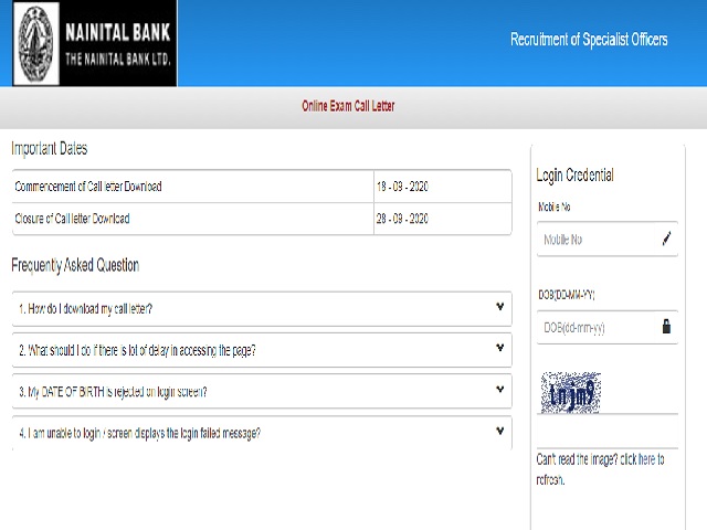 Download Nainital Bank SO Admit Card 2020 at @nainital.co.in till 28 Sept, Check Direct Link of Call Letter, Exam Pattern & Latest Updates Here