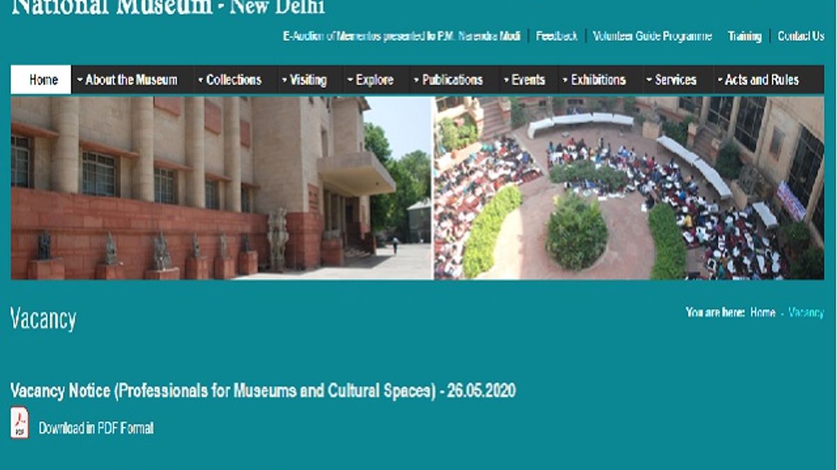 Ministry of Culture Recruitment 2020: Apply for Copy Writer, Graphic Designer and Other Posts in National Museum, New Delhi