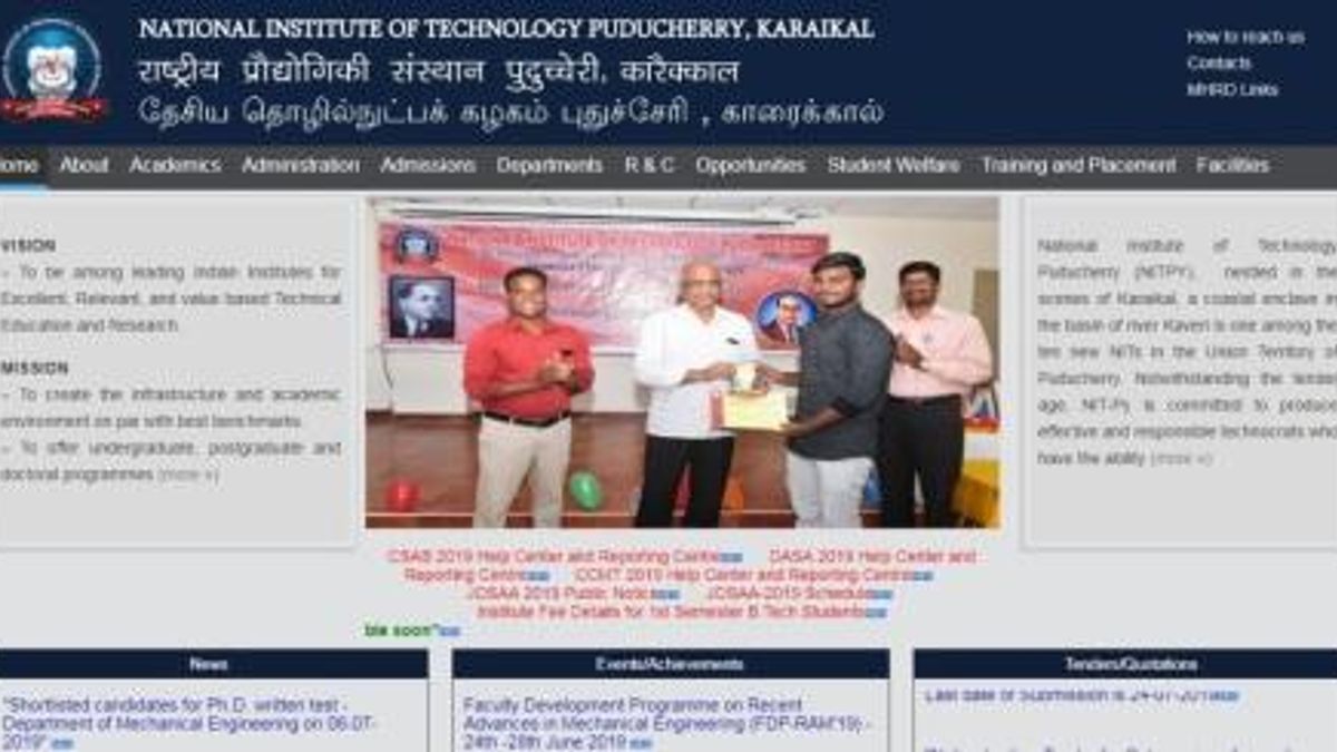 NIT, Karaikal Recruitment 2019 for 42 Non-Teaching Posts, Apply by 01 August